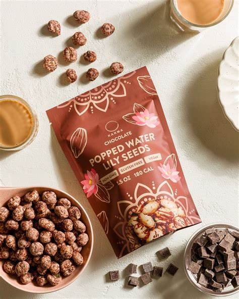 Popped Water Lily Seeds 1.5 oz Chocolate - Karma Wellness Kitchen