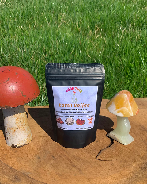 Earth Coffee 5 servings - Medium Roast Ground Mushroom Coffee - Good Times