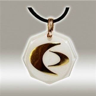 Emf Body Shield Necklace- Gold On White (Safe Connect)